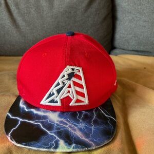 Arizona Diamond Backs Red Cap with Lightning Brim